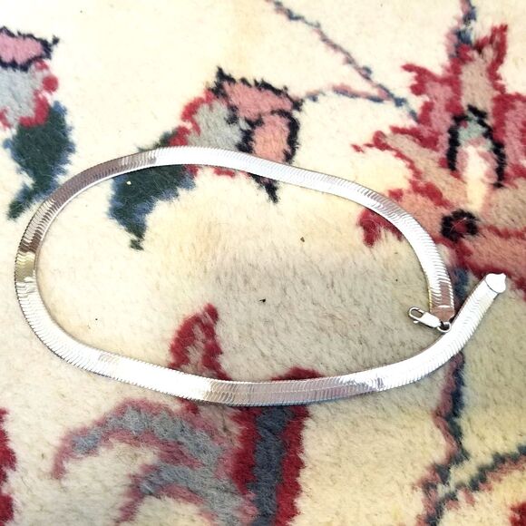 Sterling Silver Statement Piece Sleek 925 necklace 1cm wide VTG Italy NICE 38gr! - Picture 2 of 14